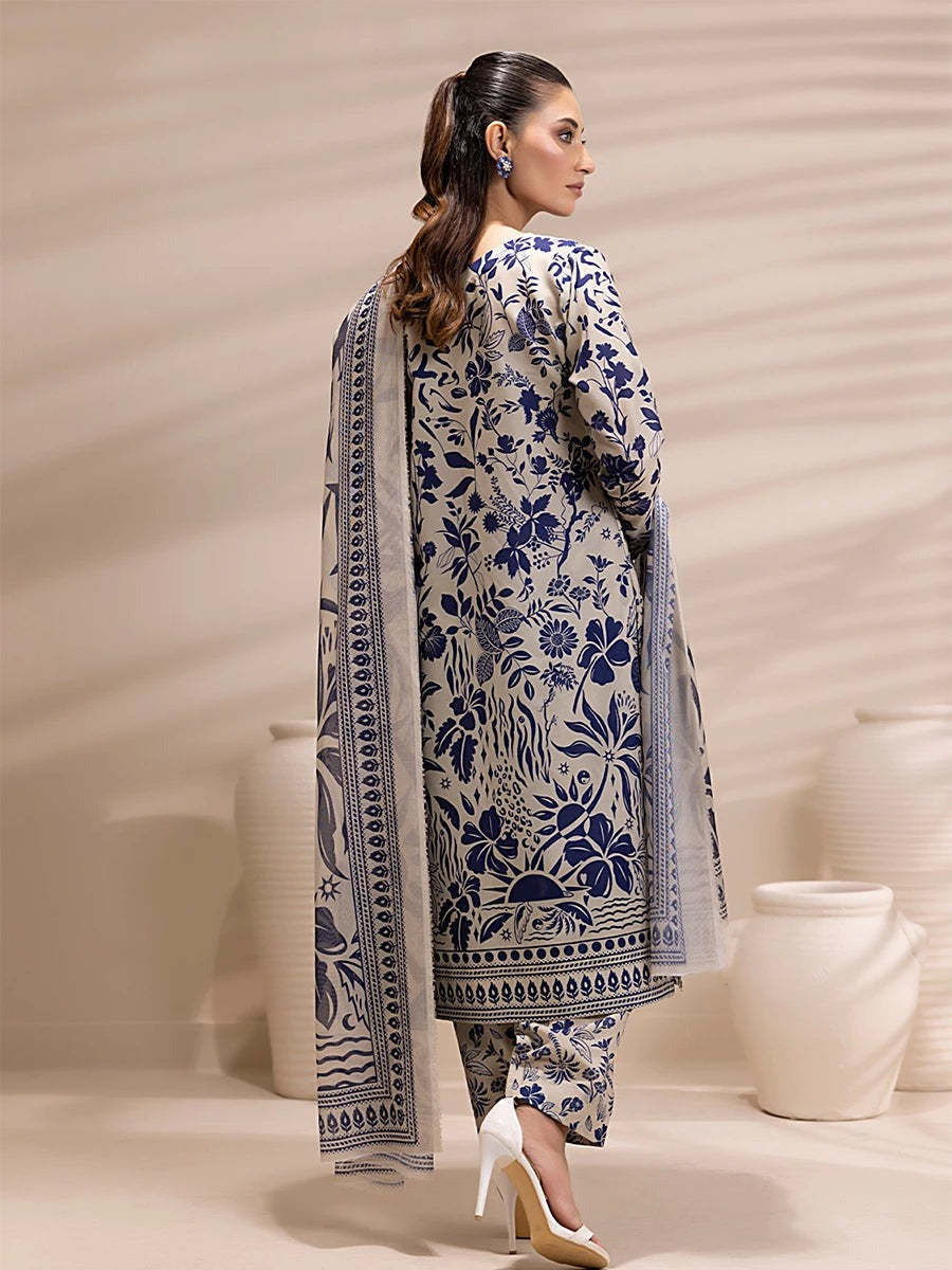 3 Piece BreezeLawn Printed UnStitched Suit with Printed Dupatta & Printed Trouser - Image 4