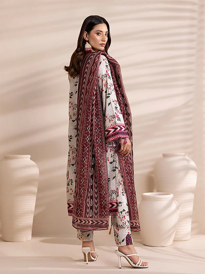 3 Piece BreezeLawn Printed UnStitched Suit with Printed Dupatta & Printed Trouser - Image 2
