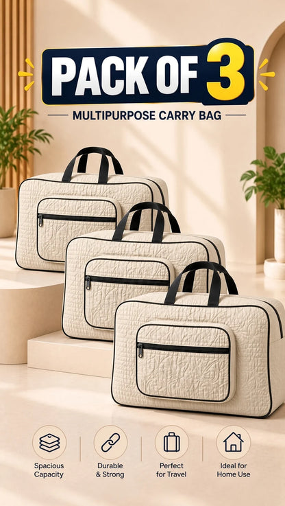 Signature Carry Ease Quilted Bag - Storage & Travelling Bag [White]