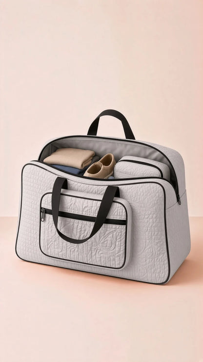 Signature Carry Ease Quilted Bag - Storage & Travelling Bag [Light Gray]