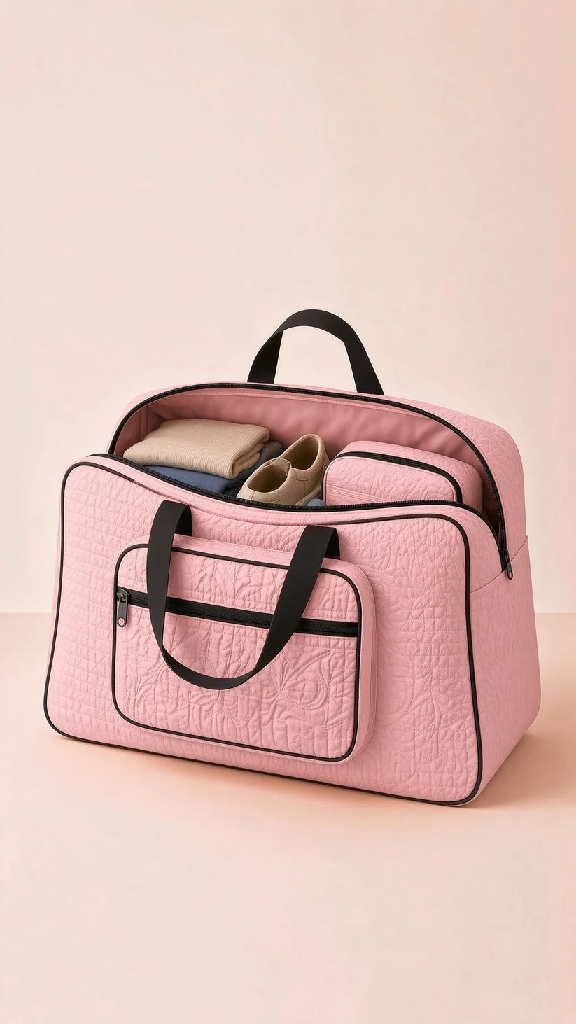 Signature Carry Ease Quilted Bag - Storage & Travelling Bag [Light Pink]