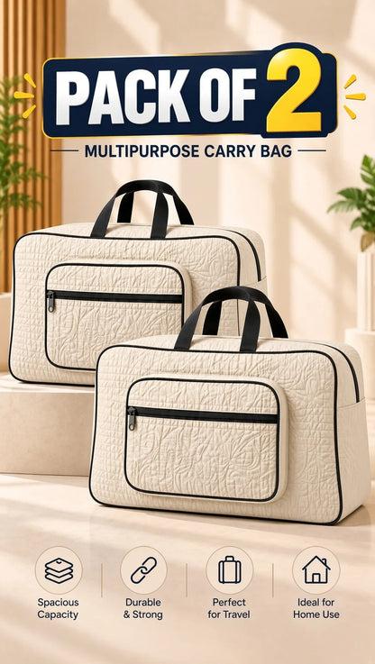 Signature Carry Ease Quilted Bag - Storage & Travelling Bag [White]